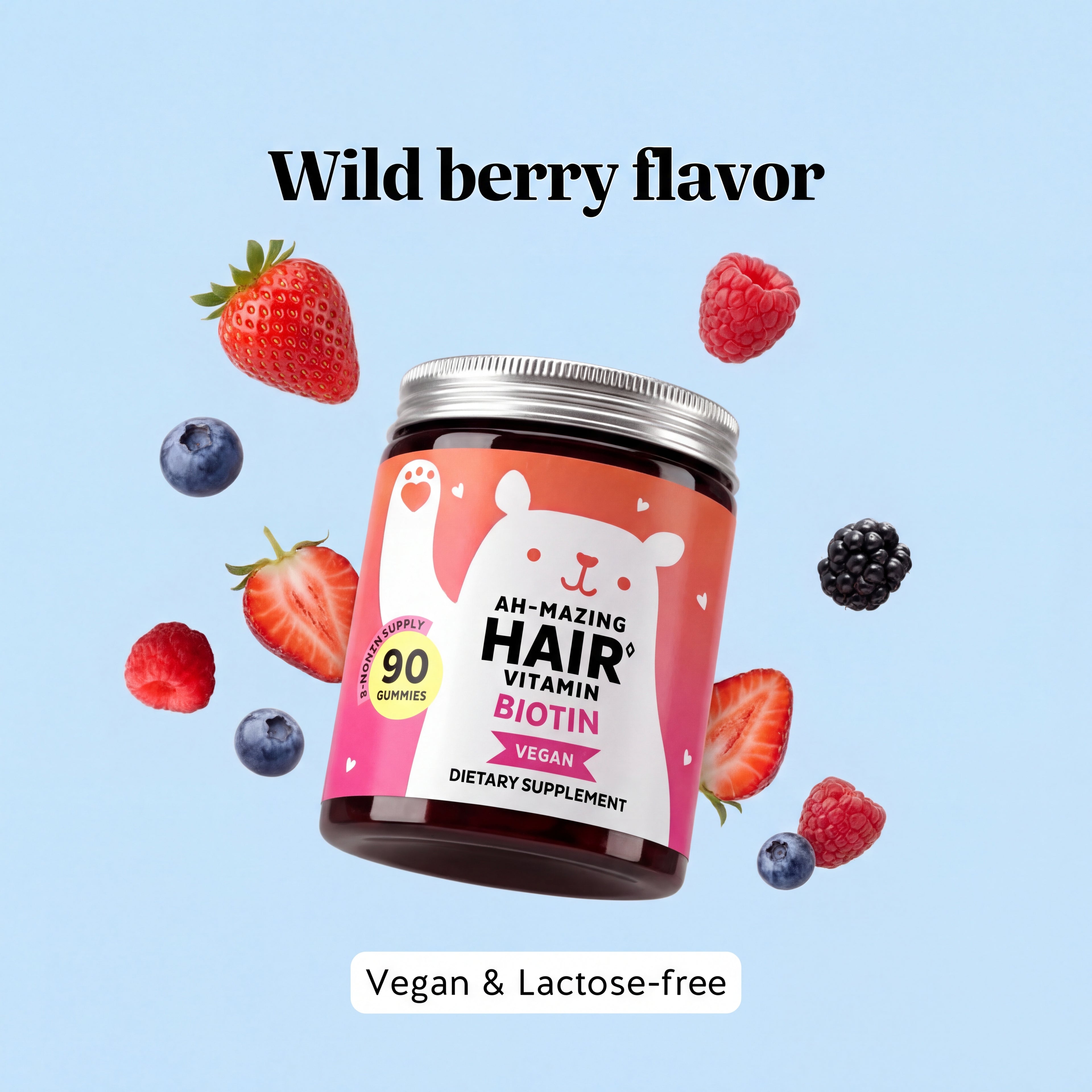 Berry Glow Biotin Hair Gummies